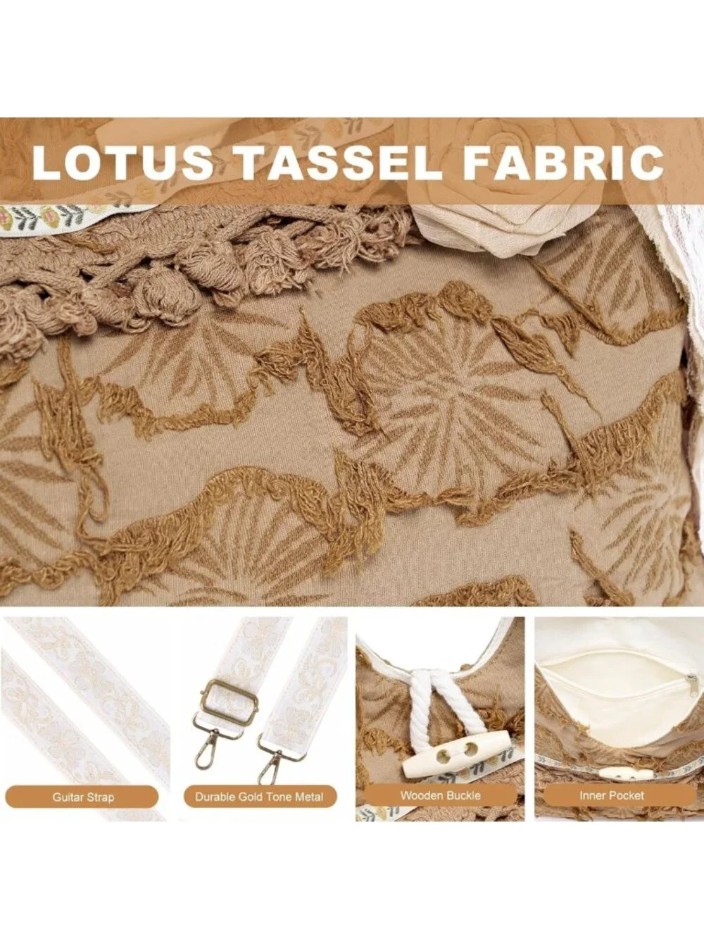 Stylish Boho Handbag for Women | Vintage Floral Crossbody Purse & Hobo Bag